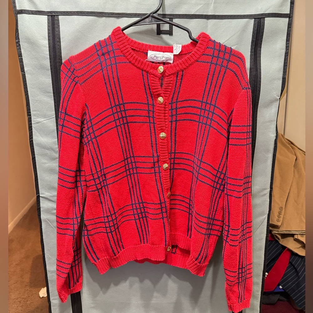 Red and Blue Striped Sweater